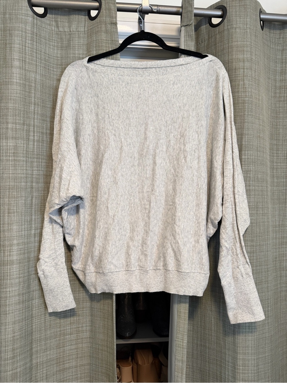 All Saints Light Gray Boatneck Dolman Sweater